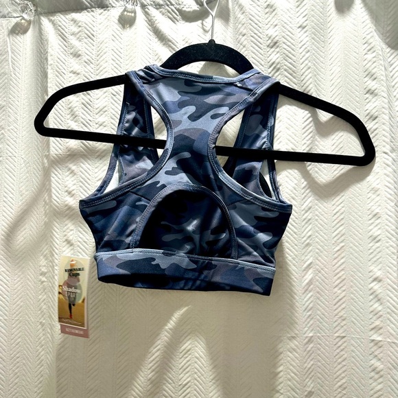 SHADOW SPORT Blue Camouflage Racerback Sports Bra with Elastic Support - Picture 2 of 2